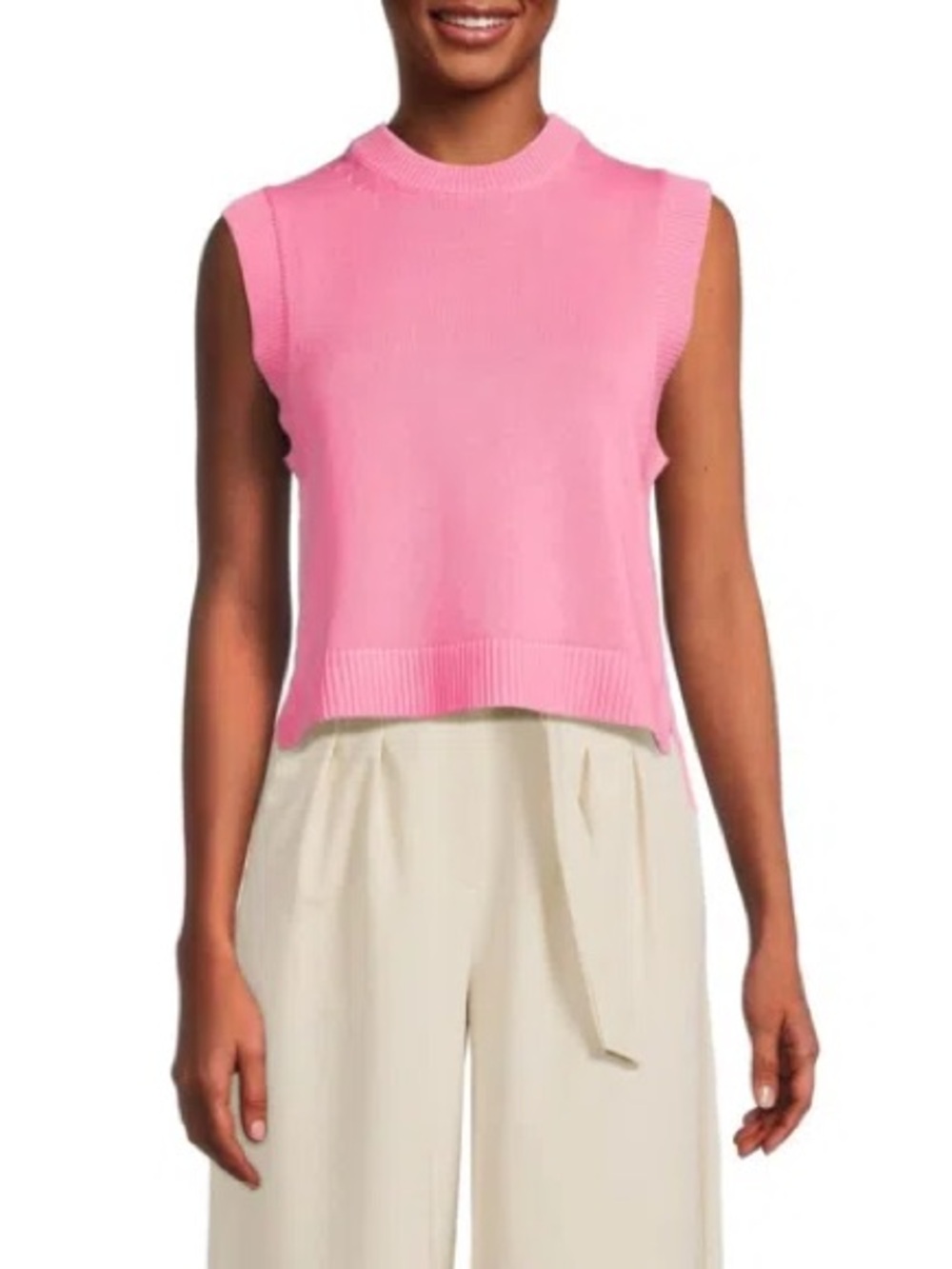 French Connection Pink Sleeveless Knit Shell Top